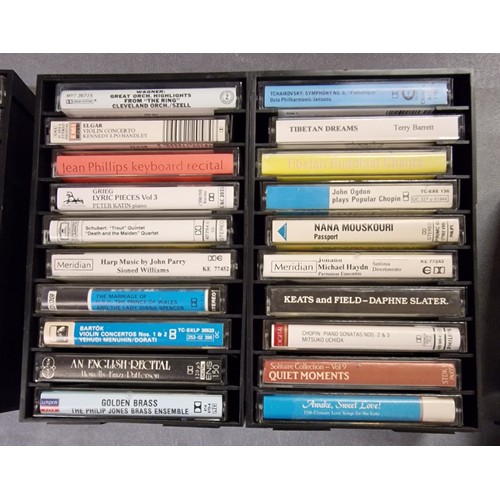 101 - twin plastic rack with 20 mainly classical audio cassette albums