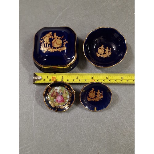 112 - Retro Limoges porcelain miniature pots and plates bundle