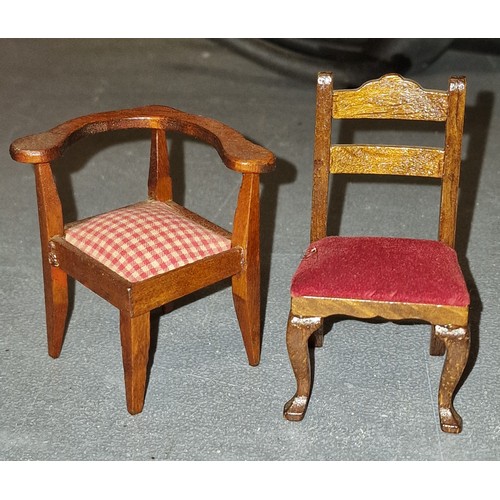 51 - 1 x dining chair and 1 x corner chair, dolls house furniture