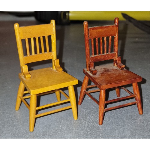 53 - 2 x farmhouse style dolls house chairs