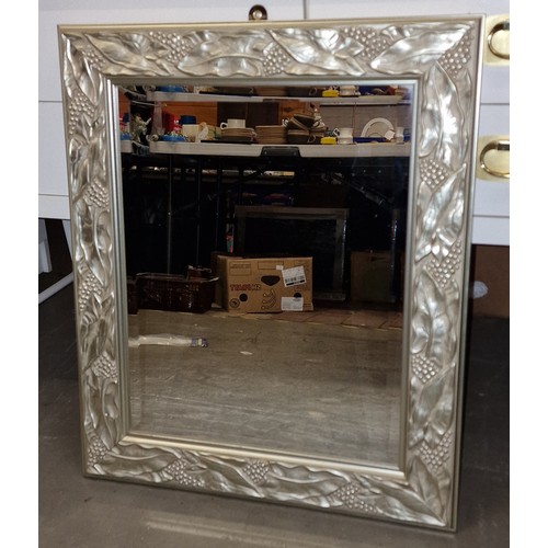 151 - 55 x 65.5 cm ornate frame bevelled glass wall mirror