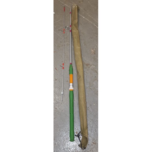 34 - As new 6 ft 2 piece fishing rod in canvas case