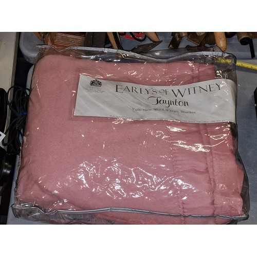 474 - As new pink Earlys of Witney wool blanket