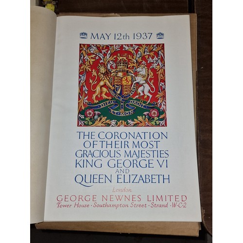 62 - Large 1937 coronation hard back book in original cardboard folder