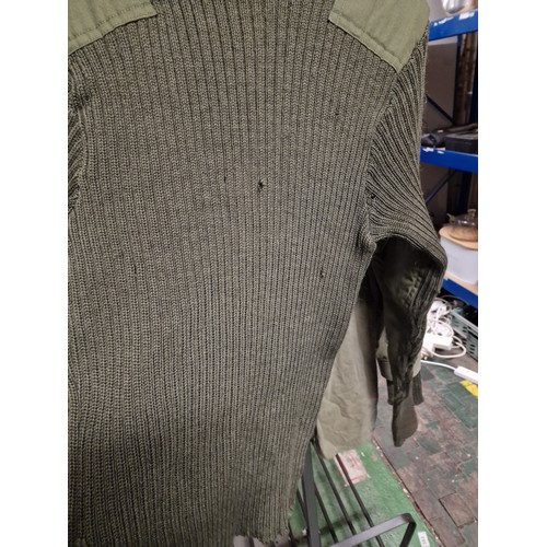 182 - Military jersey mans heavy jumper size 5 - couple of small holes in front