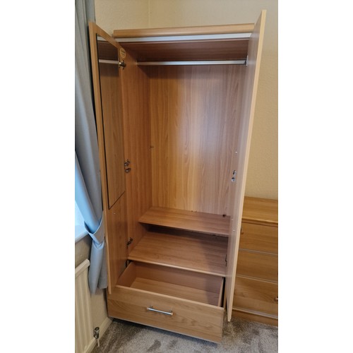 137 - Alstons Furniture 75 x 55 x 188 cm tall double door wardrobe with under drawer and matching 76.5 x 4... 