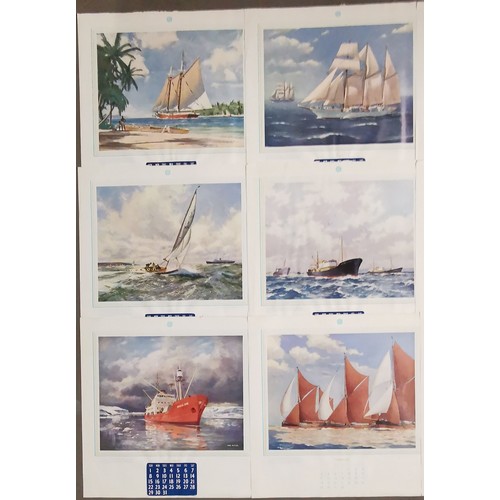 81 - Bundle of 12 x assorted large maritime/sailing ship related prints after original paintings from vin... 