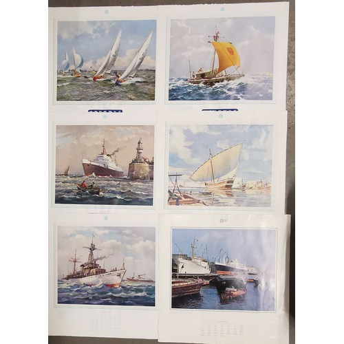 81 - Bundle of 12 x assorted large maritime/sailing ship related prints after original paintings from vin... 