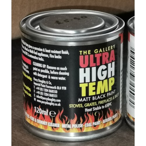 5 - New 120 ml The Gallery ultra high temperature, matt black paint for stoves & fireplaces etc