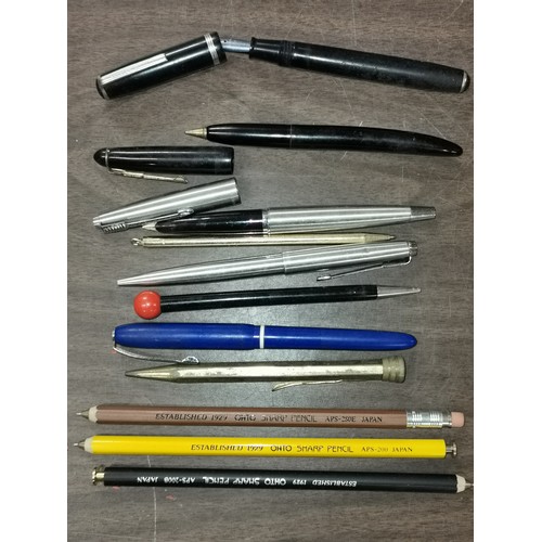 80 - Bundle of assorted vintage pens, pencils, nibs, ink and pencil leads etc