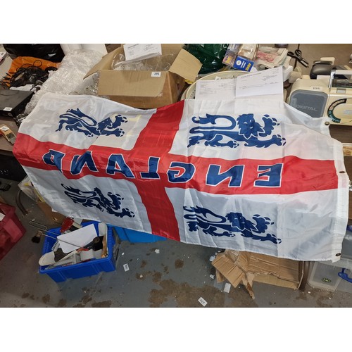 204 - Approx 5 x 3 ft nylon St George cross with lions flag