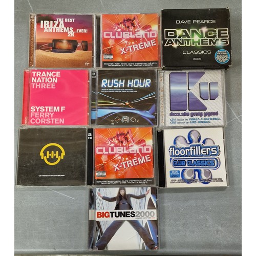 173 - 10 x assorted compilation Dance/Rave/Techno/Trance CD albums