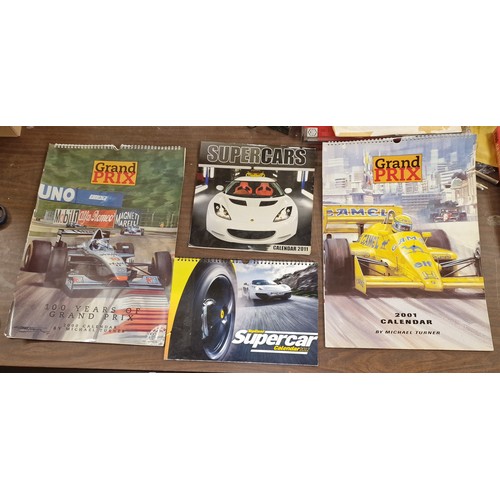 206 - 4 x assorted Grand Prix/super car calendars