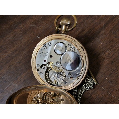 52 - Russell & Sons Liverpool, working tempus fugit large pocket watch in Elgin tarnished 10 year guarant... 