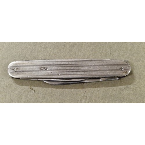 58 - 7.5 cm long Sheffield hallmarked silver penknife