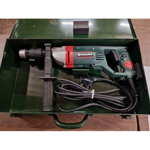 341 - As new Metabo SE5061, 500 wt electric drill in metal case