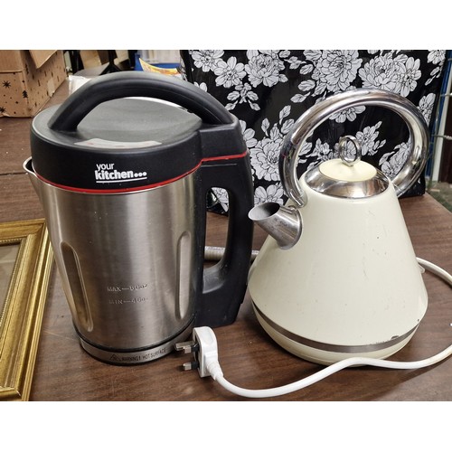 329 - Your Kitchen 56 oz electric soup kettle and 6 cup jug kettle by same make