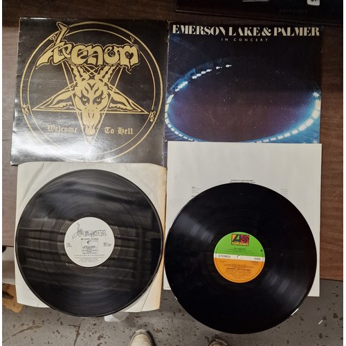 66 - 2 x vinyl albums in good condition being Demons - Welcome to hell & Emerson Lake and Palmer in conce... 