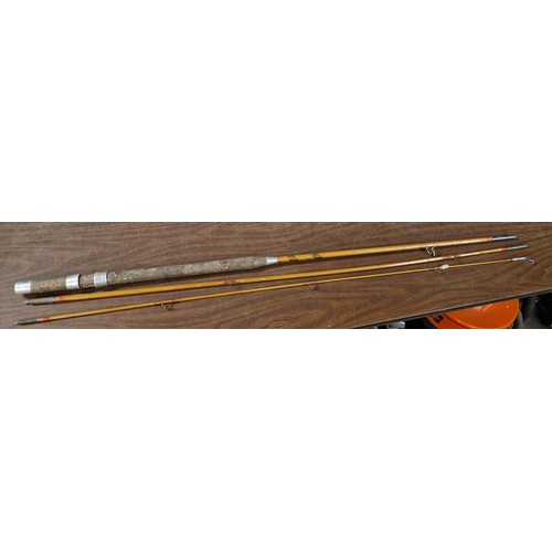 27 - Vintage Allcox Record Breaker 3 piece fishing rod