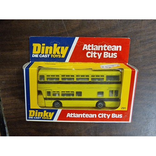 308 - Boxed Dinky 291 Atlantean city bus - re-painted in yellow