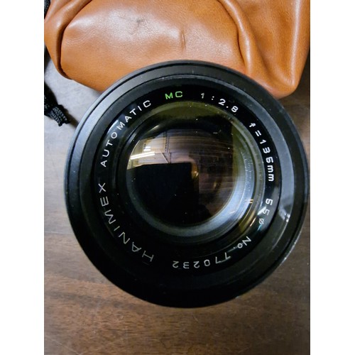 16 - Hanimex automatic f=135 mm lens in pouch