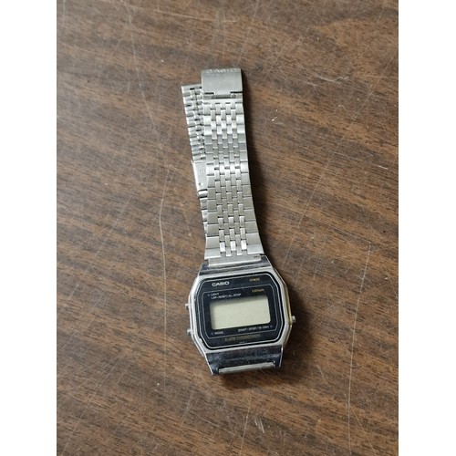 5 - Retro Casio alarm chronograph digital watch, needs battery