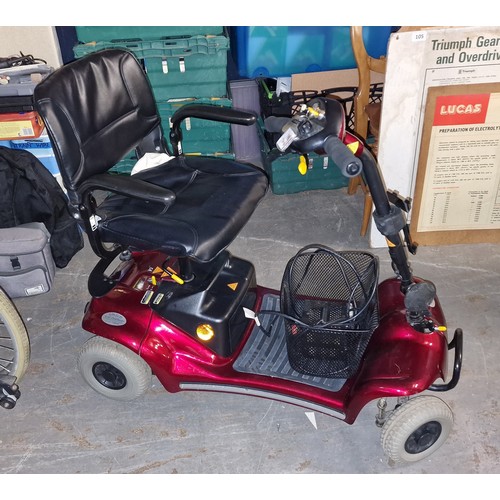 176 - Sterling Pearl mobility scooter (fits in boot of car), with charger and basket - very good condition... 