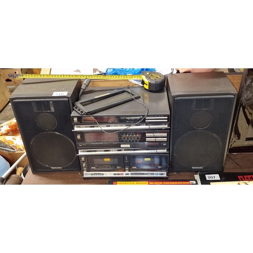 218 - Technics ST-X70L tuner, SU-X70 amp, RS-X50W cassette deck and pair of SB-F55 100 wt speakers