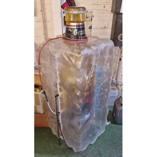 38 - Miller genuine draft, light up bottle in ice block, pool table light - nearly 4 ft long (46