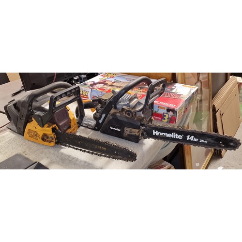 147 - Non Working Macallister and Homelite petrol chainsaws for spare/repair