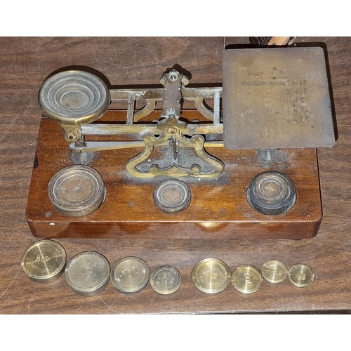 296 - Vintage postage scales with imperial and decimal weights