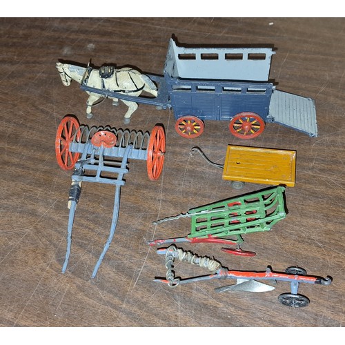 78 - 5 x vintage Britains agricultural carts etc