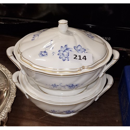 214 - Pair of Wedgwood Ashbury lidded serving tureens