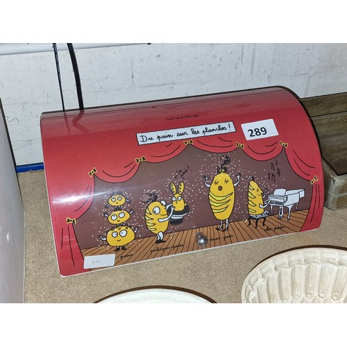 289 - Metal French cartoon picture bread bin