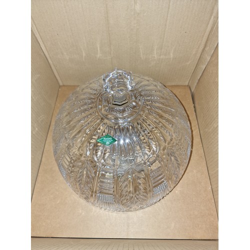 140 - Boxed as new Shannon Crystal serving trio, cake plate/punch bowl/appetiser plate - all proceeds from... 