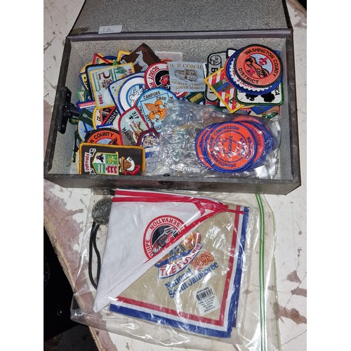 239 - Large amount of assorted USA boy scout cloth patches and neckerchiefs etc