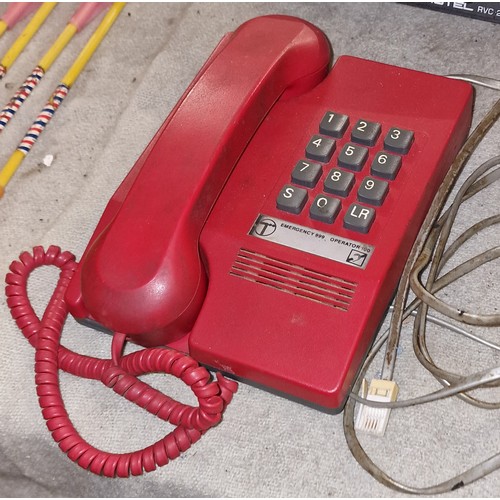 24 - Retro red BT home push button phone