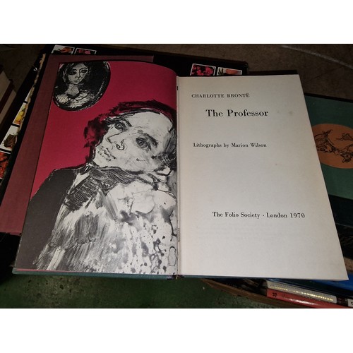 132 - Folio Society 1970 The professor by Charlotte Bronte & 1967 3rd impression Wuthering Heights by Emil... 