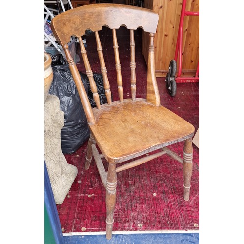 74 - 19th century elm spindle back chair