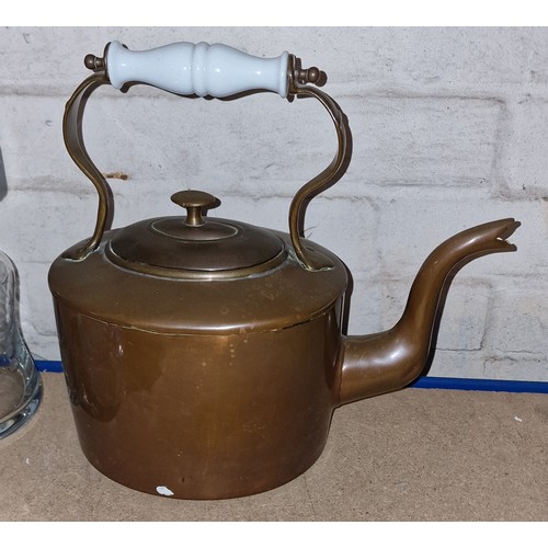 180 - Large old copper kettle