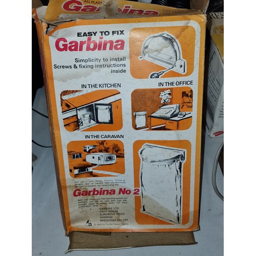 271 - Boxed and unused vintage Garbina all plastic wall fix bin