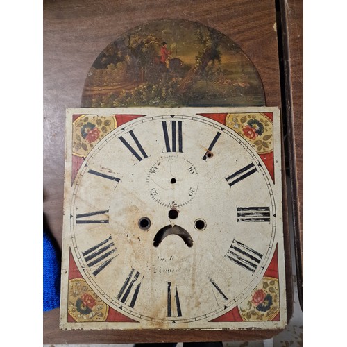 126 - 19th century painted metal long case clock face