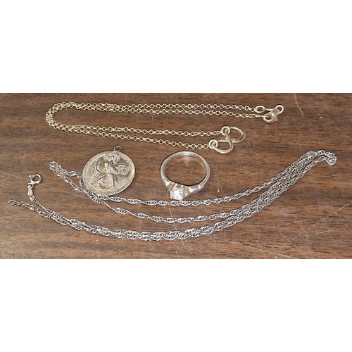 320 - Dyadema 925 Italy stamped necklace, 925 stamped chain (needs ring attaching for clasp), silver stamp... 