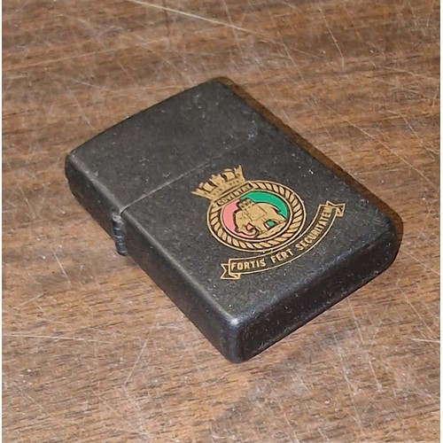 3 - Black matt zippo lighter with HMS Coventry coat of arms