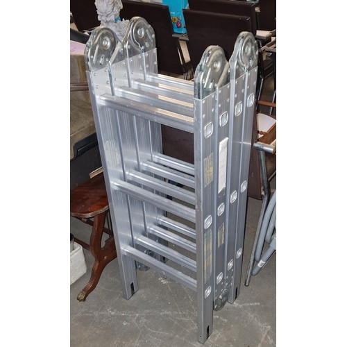 58 - Up to 12 ft folding aluminium ladder