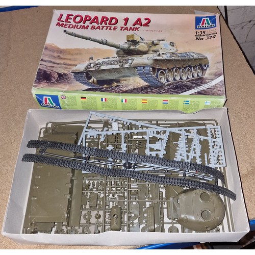 244 - Boxed Italeri 1/35 Leopard 1 A2 battle tank model kit