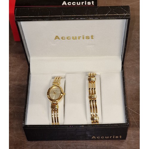 55 - As new Accurist ladies watch and matching bracelet gift set