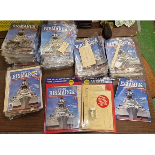 148 - Hachette - build the Bismark magazines with parts (mostly still sealed) issues 1-10, 12-20, 22-29, 4... 