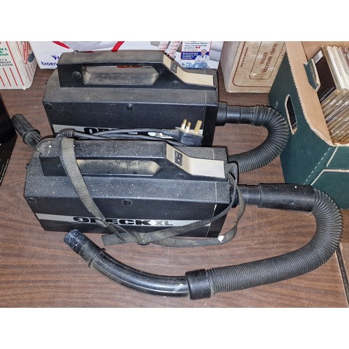 95 - 2 x Oreck XL hand held vacs with pipe but no tools - both working