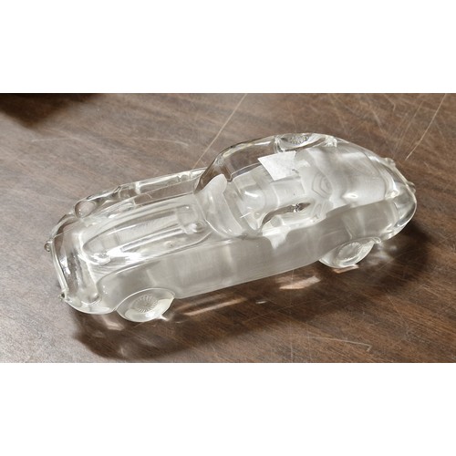 127 - 17 cm long crystal E-Type Jag paperweight/ornament